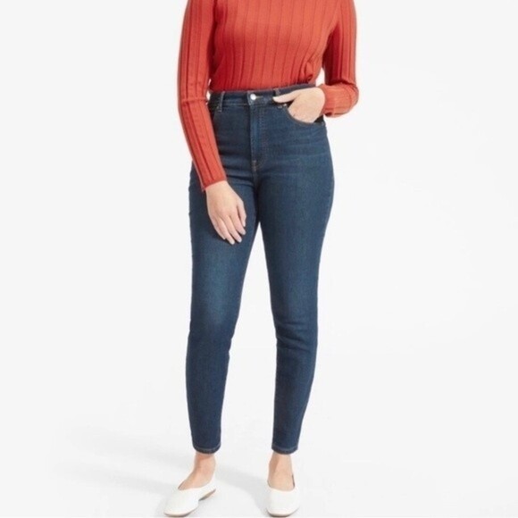 Everlane High Rise Ankle Jeans Skinny Medium Wash Stretch Size 26 - Picture 9 of 10